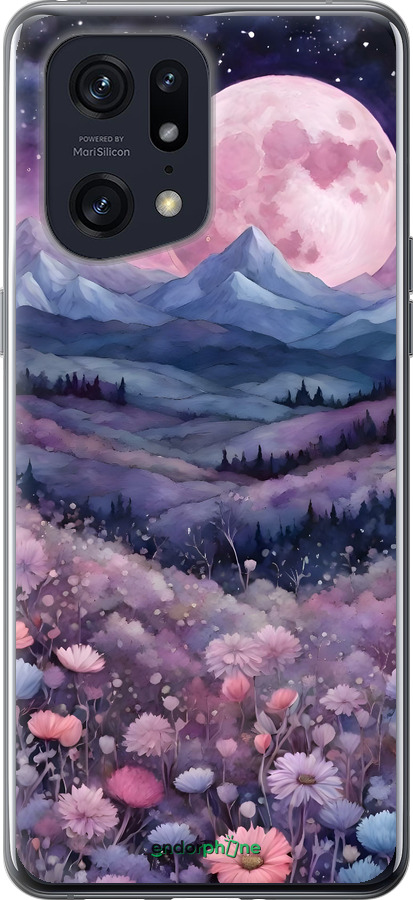 Силиконовый чехол Ночь луна арт для Oppo Find X5 Pro - 6319u-2603 изображение 