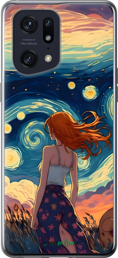 Силиконовый чехол Девушка Арт для Oppo Find X5 Pro - 6325u-2603 изображение 