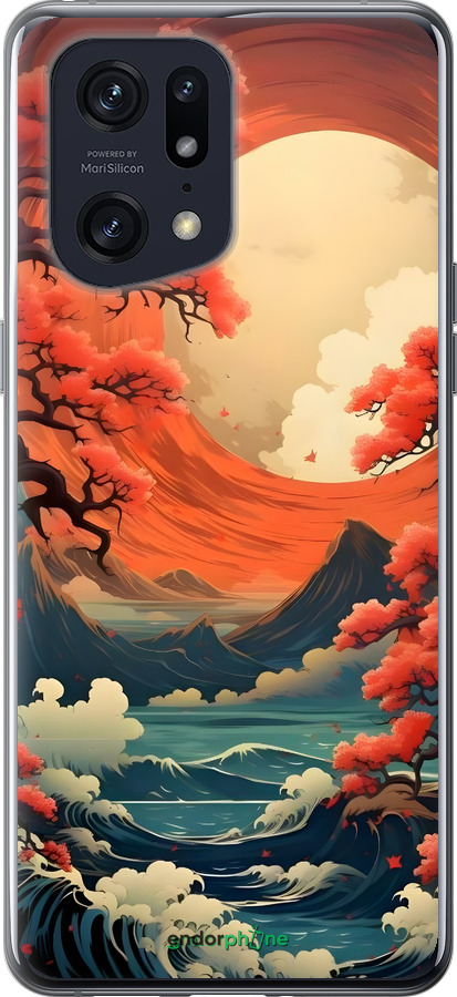 Силиконовый чехол Природа японии для Oppo Find X5 Pro - 6327u-2603 изображение 