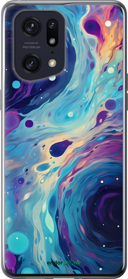 Силиконовый чехол Арт акварель для Oppo Find X5 Pro - 6329u-2603 изображение 