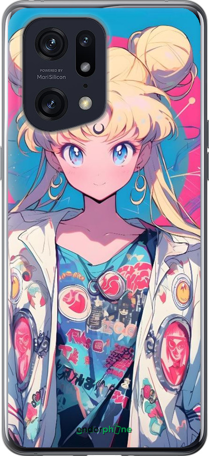 Силиконовый чехол Сейлор Мун 2 для Oppo Find X5 Pro - 6351u-2603 изображение 