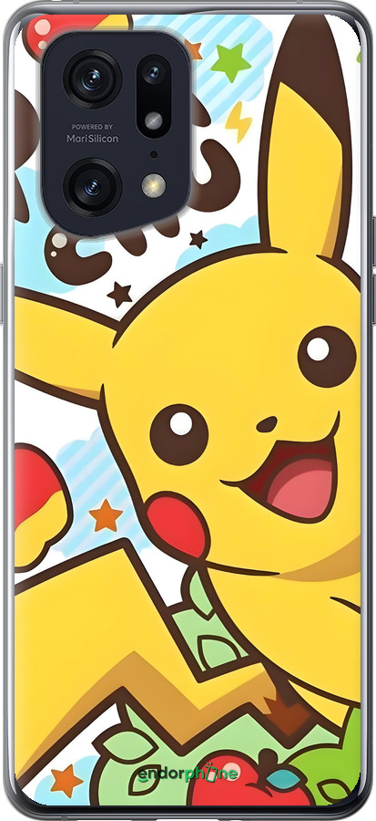 Силиконовый чехол Пикачу 2 для Oppo Find X5 Pro - 6391u-2603 изображение 