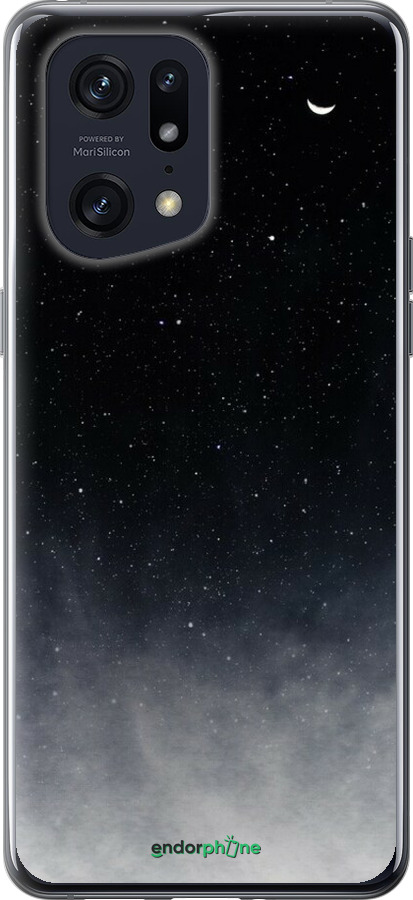 Силиконовый чехол Сині хмари, Синій місяць для Oppo Find X5 Pro - 6396u-2603 изображение 