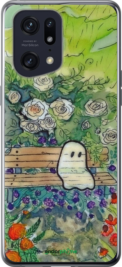 Силиконовый чехол Грустное привидение для Oppo Find X5 Pro - 6403u-2603 изображение 