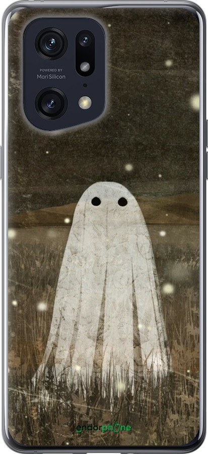 Силиконовый чехол Привидение и светлячки для Oppo Find X5 Pro - 6406u-2603 изображение 