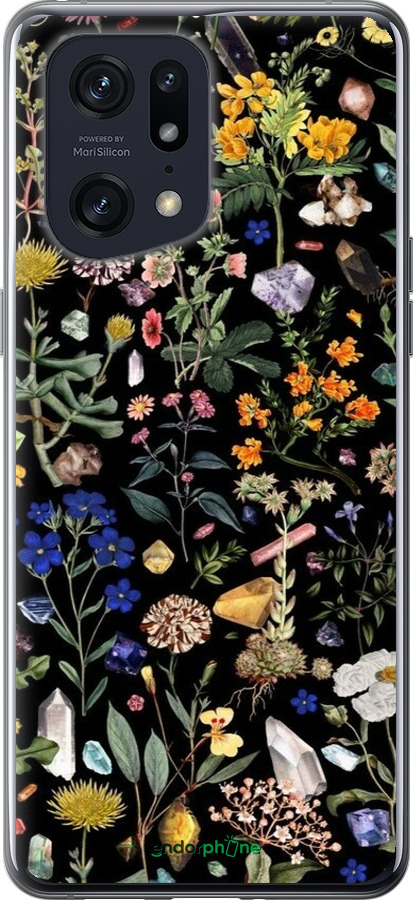 Силиконовый чехол С цветами для Oppo Find X5 Pro - 6422u-2603 изображение 
