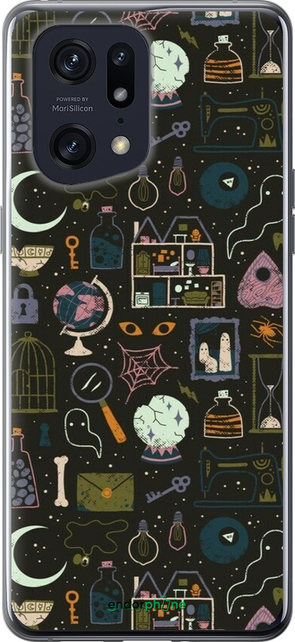 Силиконовый чехол Колдовской принт для Oppo Find X5 Pro - 6425u-2603 изображение 