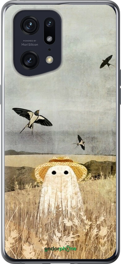 Силиконовый чехол Призрак в поле для Oppo Find X5 Pro - 6427u-2603 изображение 