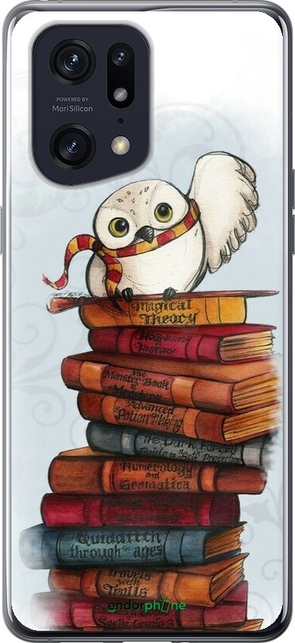 Силиконовый чехол Сова и книги для Oppo Find X5 Pro - 6436u-2603 изображение 