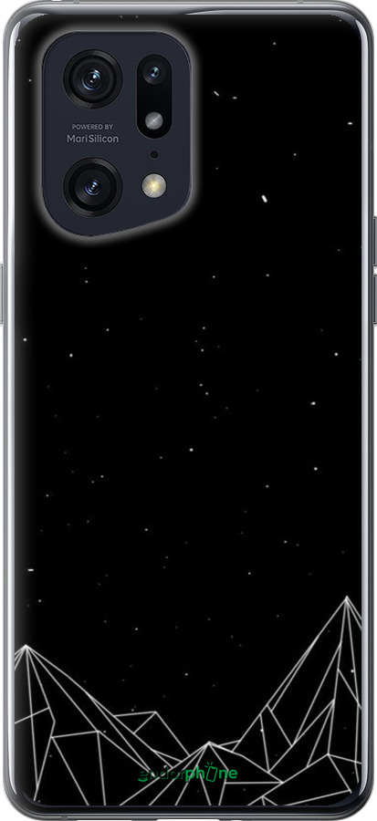 Силіконовий чехол Чорно білі абстрактні гори для Oppo Find X5 Pro - 6437u-2603 изображение 
