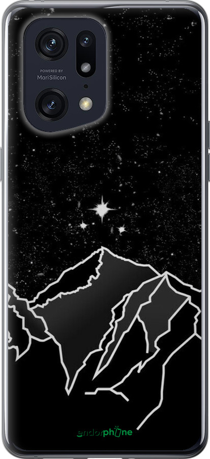 Силиконовый чехол Минималистический горный пейзаж для Oppo Find X5 Pro - 6438u-2603 изображение 