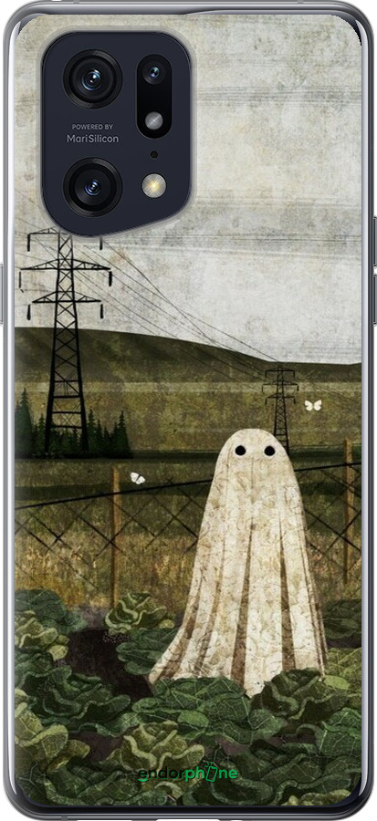 Силіконовий чехол Ілюстрація привид у капусті для Oppo Find X5 Pro - 6440u-2603 изображение 