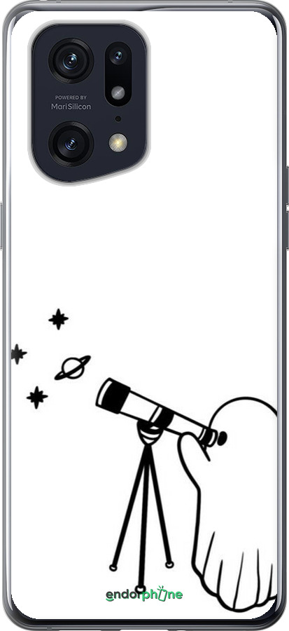 Силиконовый чехол Привидение астроном для Oppo Find X5 Pro - 6444u-2603 изображение 