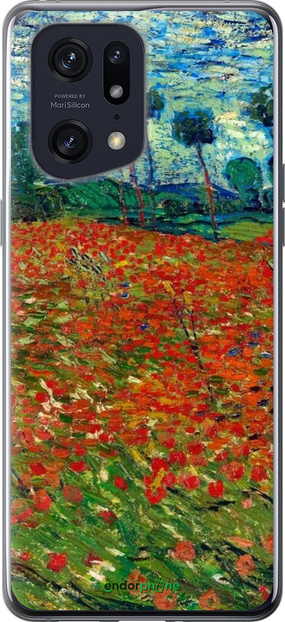 Силиконовый чехол Винсент Ван Гог-Маковое поле для Oppo Find X5 Pro - 6466u-2603 изображение 