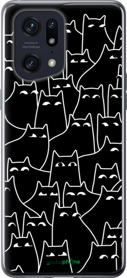 Силиконовый чехол С изображением кошек для Oppo Find X5 Pro - 6470u-2603 изображение 