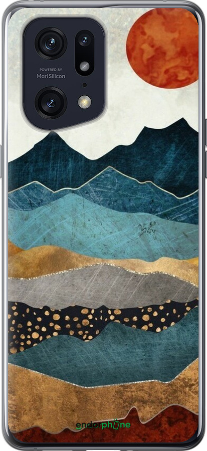 Силиконовый чехол Янтарный закат для Oppo Find X5 Pro - 6475u-2603 изображение 