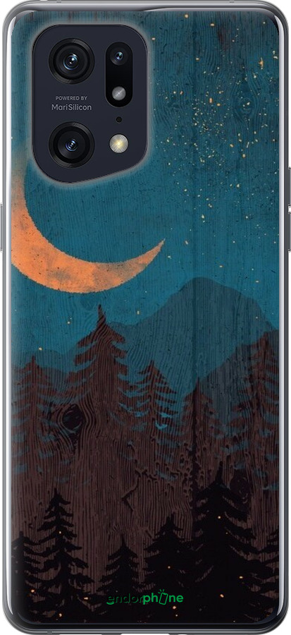Силиконовый чехол Звездный лес для Oppo Find X5 Pro - 6480u-2603 изображение 