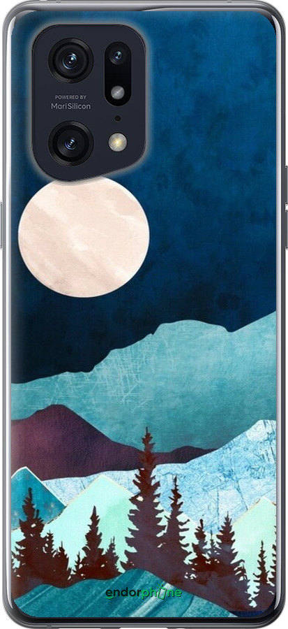 Силіконовий чехол Гірська ідилія нічний краєвид для Oppo Find X5 Pro - 6488u-2603 изображение 