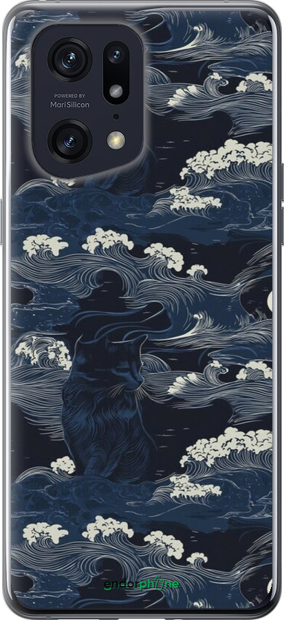 Силиконовый чехол Морская тематика в стиле арт-деко для Oppo Find X5 Pro - 6520u-2603 изображение 