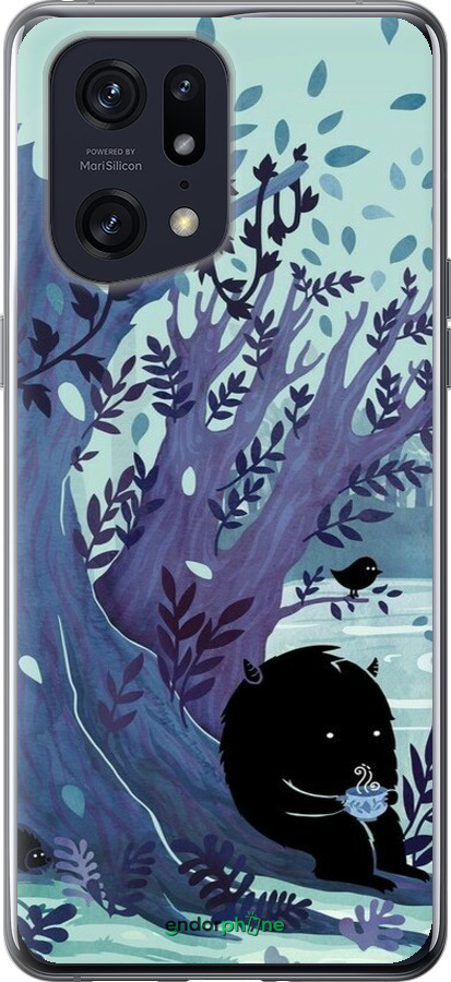 Силиконовый чехол Арт принт Тихое место чая для Oppo Find X5 Pro - 6544u-2603 изображение 