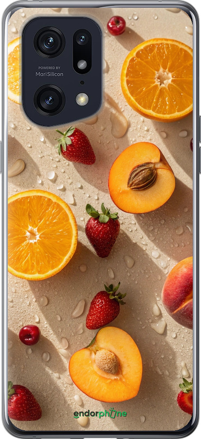 Силиконовый чехол Фрукты 3 для Oppo Find X5 Pro - 6703u-2603 изображение 