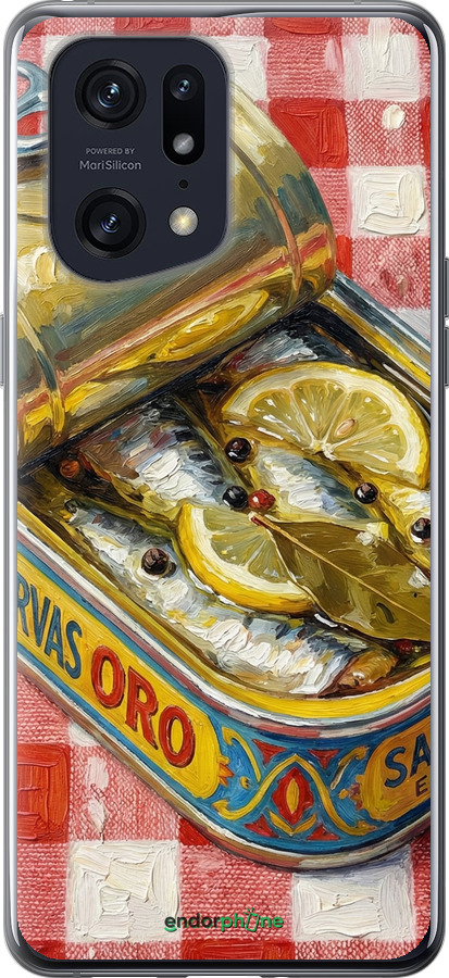 Силиконовый чехол Vintage Sardine Tin Phone для Oppo Find X5 Pro - 6772u-2603 изображение 