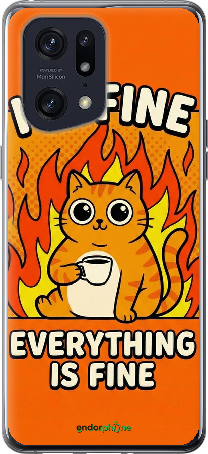 Силиконовый чехол Funny Cat для Oppo Find X5 Pro - 6786u-2603 изображение 