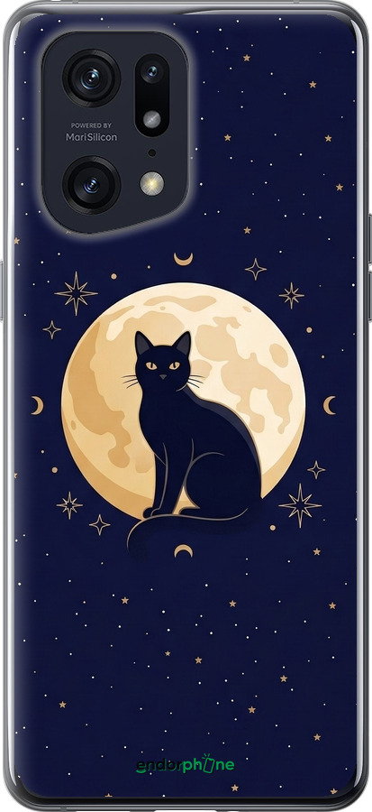 Силиконовый чехол Cute Cat Celestial/Witchy для Oppo Find X5 Pro - 6787u-2603 изображение 