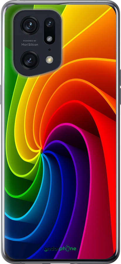 Силиконовый чехол Радужный вихрь для Oppo Find X5 Pro - 747u-2603 изображение 