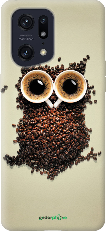 Силиконовый чехол Сова из кофе для Oppo Find X5 Pro - 777u-2603 изображение 