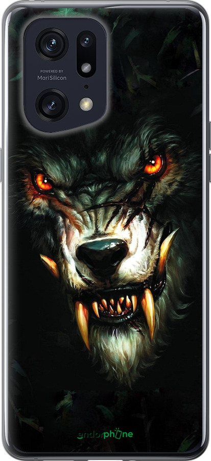 Силиконовый чехол Дьявольский волк для Oppo Find X5 Pro - 833u-2603 изображение 