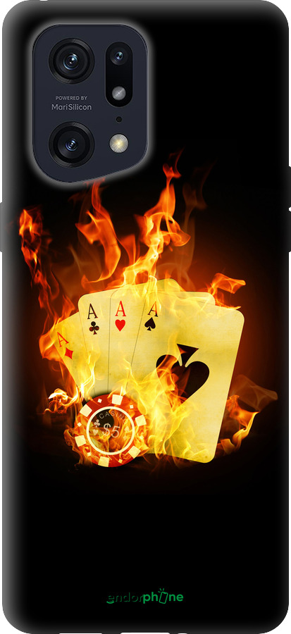 Силиконовый чехол Горящие карты для Oppo Find X5 Pro - 839u-2603 изображение 