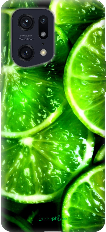 Силиконовый чехол Зелёные дольки лимона для Oppo Find X5 Pro - 852u-2603 изображение 