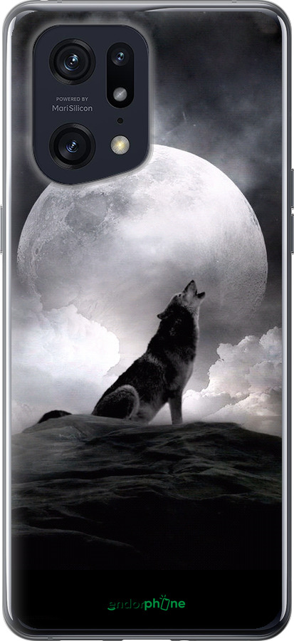 Силіконовий чехол Вовк, що виє для Oppo Find X5 Pro - 934u-2603 изображение 