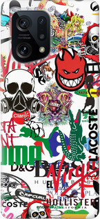 Силіконовий чехол Many different logos для Oppo Find X5 - 4022u-2602 изображение 