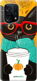 Силіконовий чехол Осінній кіт для Oppo Find X5 - 4026u-2602 изображение 