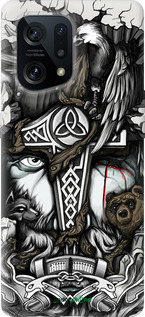 Силиконовый чехол Тату Викинг для Oppo Find X5 - 4098u-2602 изображение 