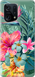 Силиконовый чехол Тропические цветы v1 для Oppo Find X5 - 4667u-2602 изображение 