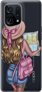 Силіконовий чехол Дівчина з картою для Oppo Find X5 - 4704u-2602 изображение 
