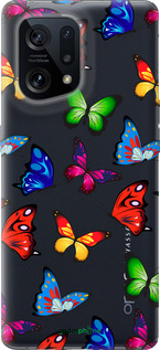 Силиконовый чехол Красочные мотыльки для Oppo Find X5 - 4761u-2602 изображение 