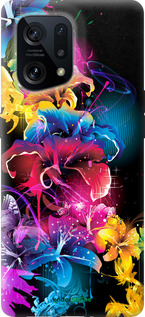 Силіконовий чехол Абстрактні квіти для Oppo Find X5 - 511u-2602 изображение 