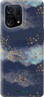 Силиконовый чехол Ночь золотые звезды для Oppo Find X5 - 5421u-2602 изображение 