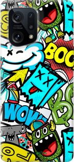 Силиконовый чехол Стикеры v4 для Oppo Find X5 - 5508u-2602 изображение 