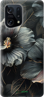 Силиконовый чехол Черные цветы для Oppo Find X5 - 6031u-2602 изображение 