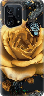 Силиконовый чехол Black snake and golden rose для Oppo Find X5 - 6068u-2602 изображение 