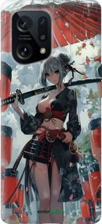 Силіконовий чехол Гейша-воїн для Oppo Find X5 - 6124u-2602 изображение 