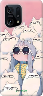 Силіконовий чехол Малышка с котами для Oppo Find X5 - 6295u-2602 изображение 