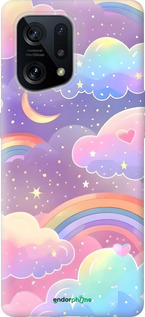 Силиконовый чехол Облака и радуга для Oppo Find X5 - 6312u-2602 изображение 