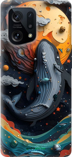 Силиконовый чехол Кит в космосе для Oppo Find X5 - 6328u-2602 изображение 