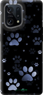 Силиконовый чехол С синими отпечатками лап для Oppo Find X5 - 6441u-2602 изображение 